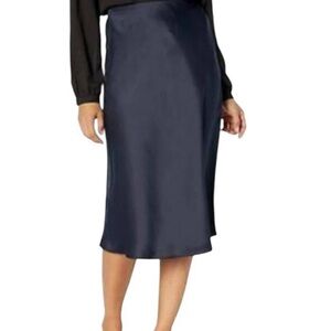 Lauren Ralph Lauren NWT Midnight Blue Satin Midi Slip Skirt 6